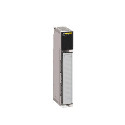 Figure 1: Front view of the Schneider 140CPS21400C Power supply module showing its physical design and enclosure.