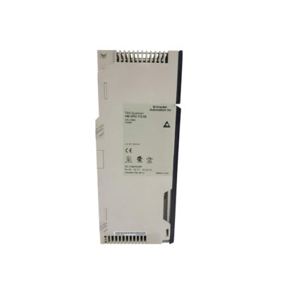 Figure 1: Front view of the Schneider 140CPU11304C CPU Module showing its physical design and enclosure.