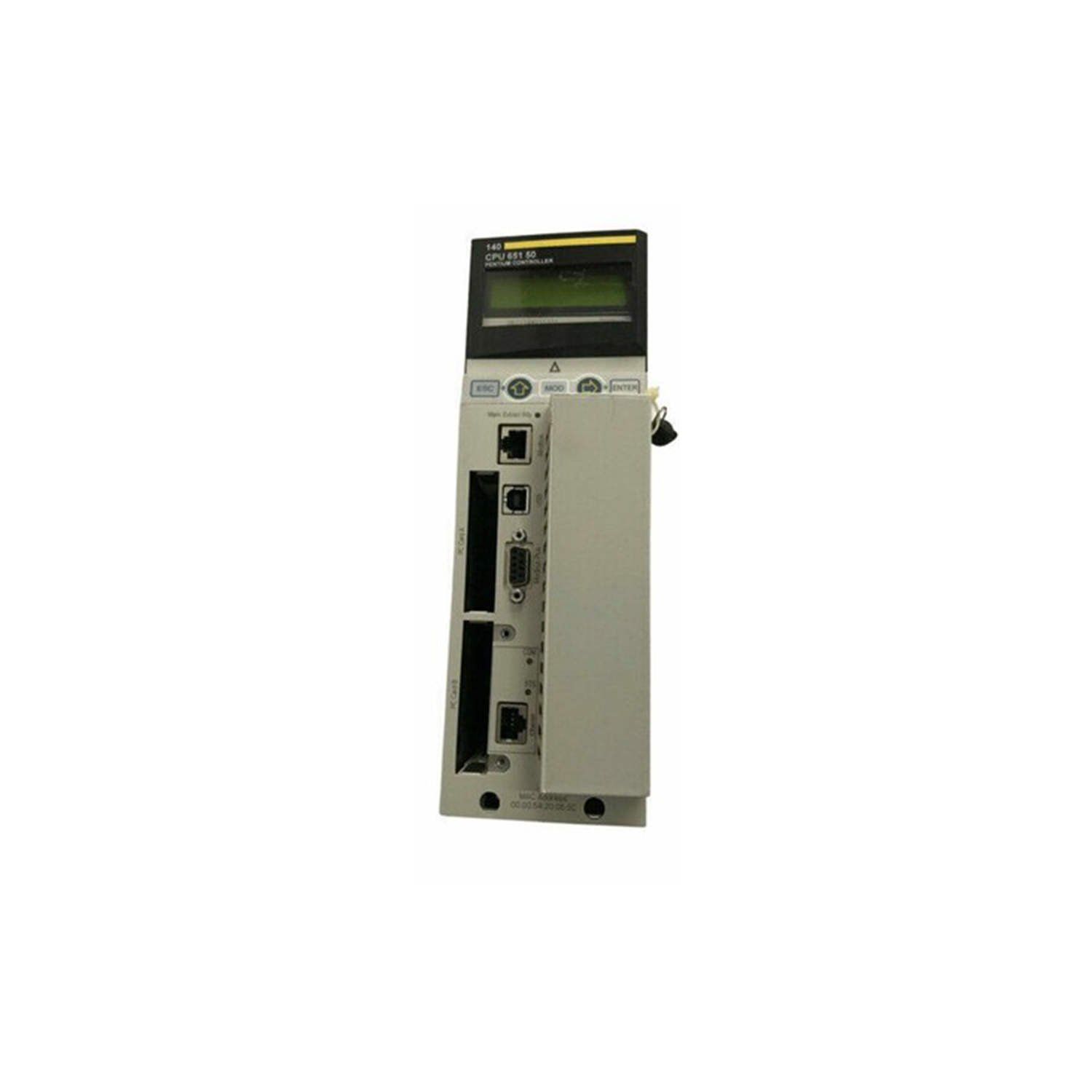 Figure 1: Front view of the Schneider 140DAI54300C Discrete input module showing its physical design and enclosure.