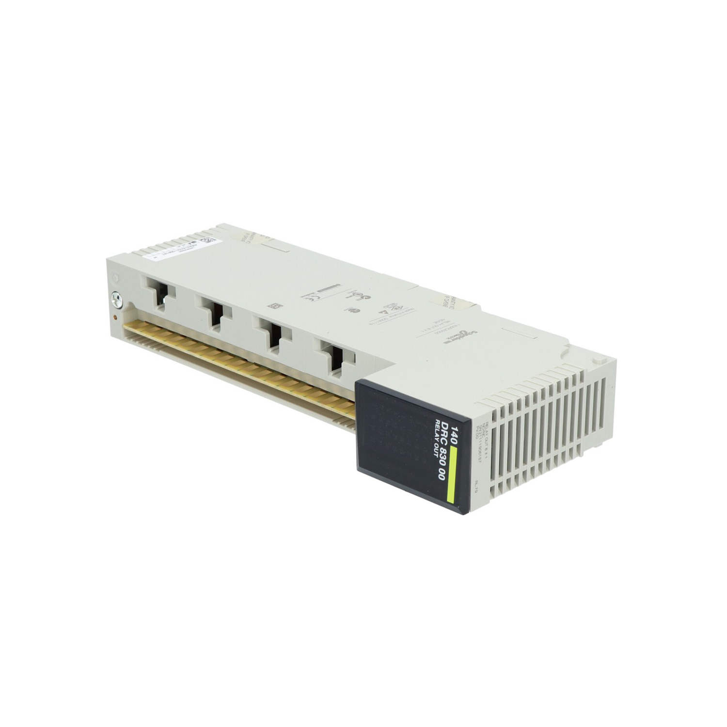 Figure 2: Technical layout and connection details for the Schneider 140DRC83000C Discrete output module.