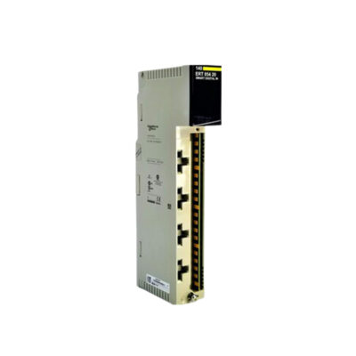 Figure 1: Front view of the Schneider 140ERT85420 industrial automation component showing its physical design and enclosure.