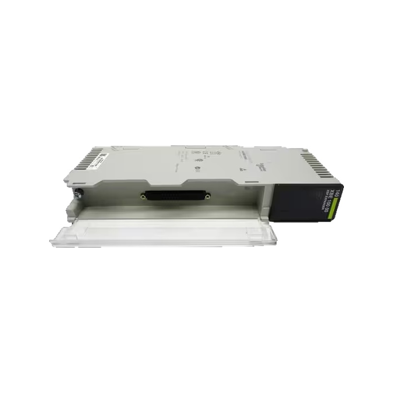 Figure 1: Front view of the Schneider 140MMB10400 industrial automation component showing its physical design and enclosure.