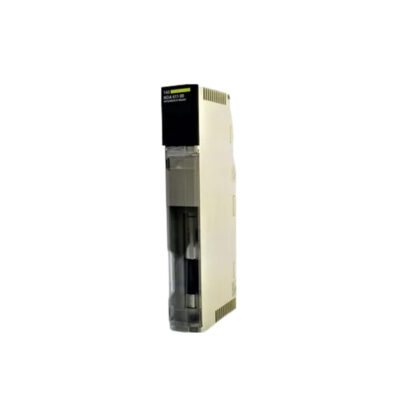 Figure 1: Front view of the Schneider 140NOA61110C Communications Module showing its physical design and enclosure.