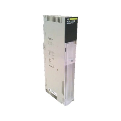 Figure 1: Front view of the Schneider 140NOM21100C DIO head-end adaptor showing its physical design and enclosure.
