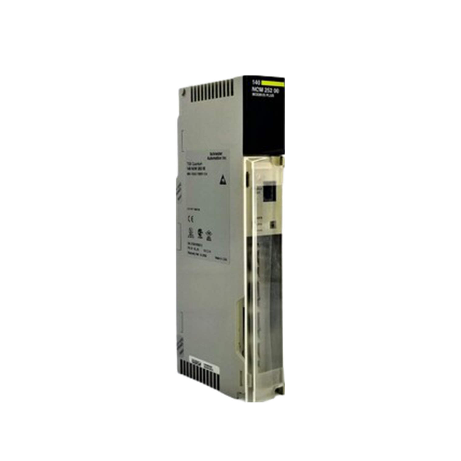 Figure 1: Front view of the Schneider 140NOM25200C DIO head-end adaptor showing its physical design and enclosure.