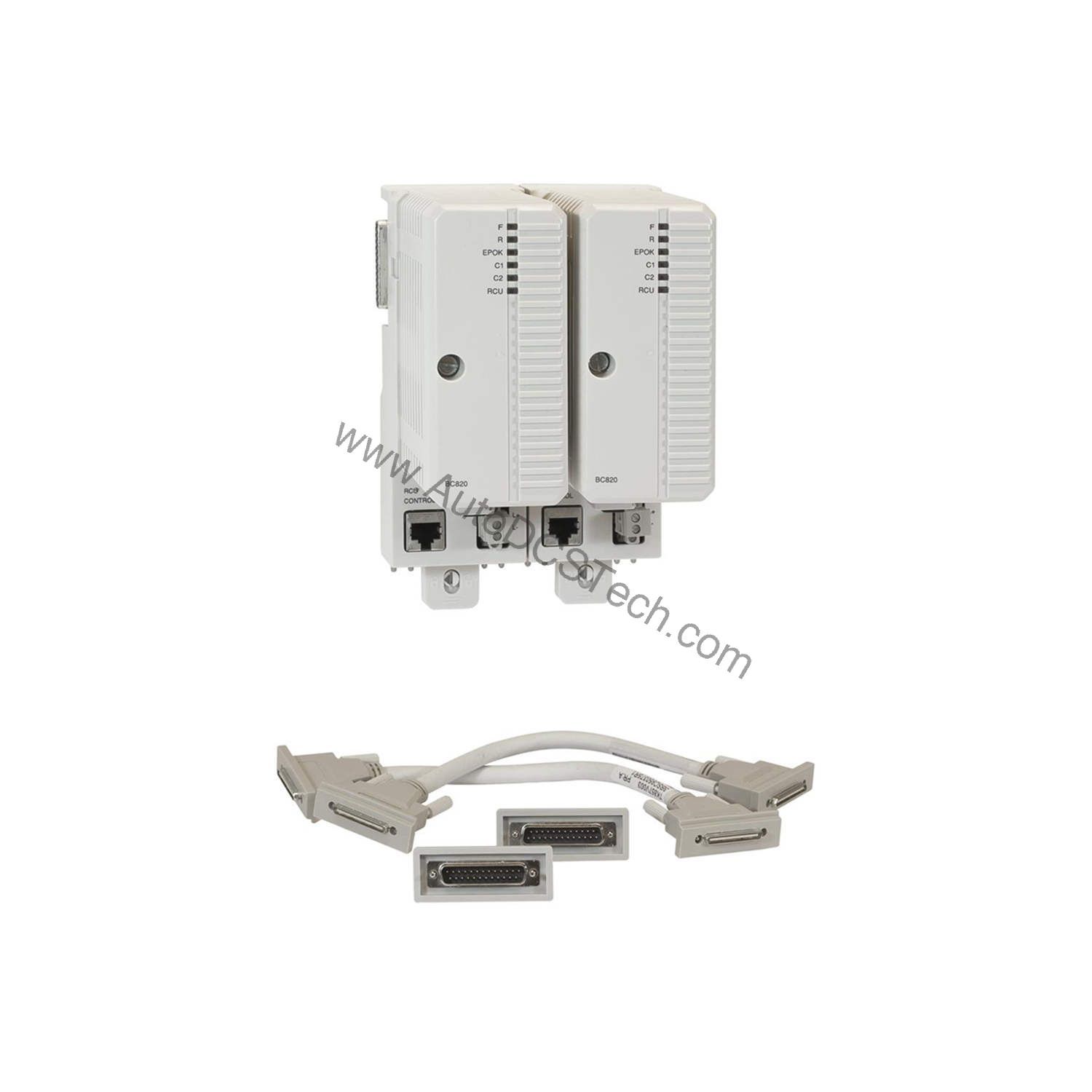 Figure 1: Front view of the GE BC820K02 industrial automation component showing its physical design and enclosure.