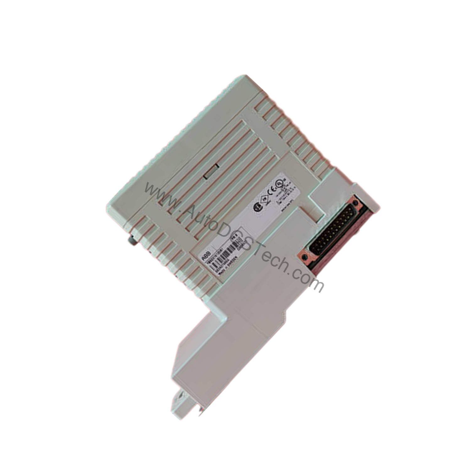 Figure 2: Technical layout and connection details for the GE CI858K01 industrial automation component.