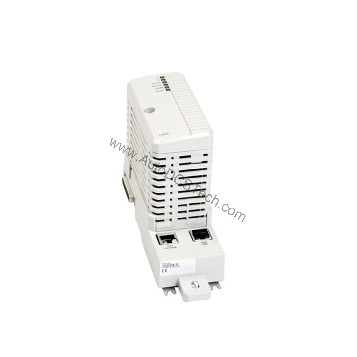 Figure 1: Front view of the GE CI868AK01 industrial automation component showing its physical design and enclosure.