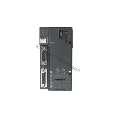 Figure 2: Technical layout and connection details for the GE IC200PWB001 industrial automation component.