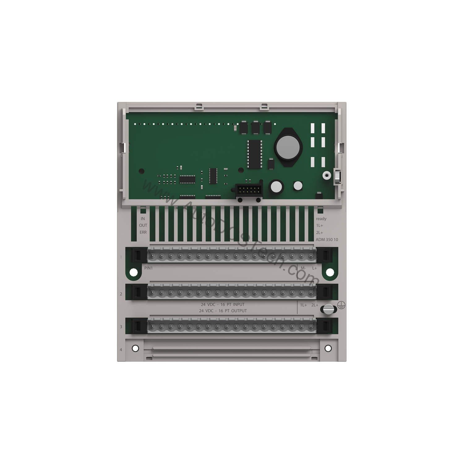 Figure 1: Front view of the Schneider 170ADM39030C industrial automation component showing its physical design and enclosure.