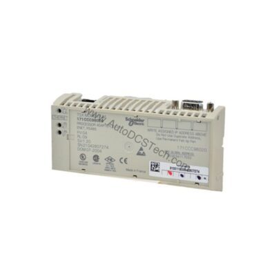 Figure 1: Front view of the Schneider 171CCC98020 industrial automation component showing its physical design and enclosure.