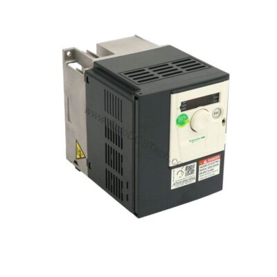 Figure 1: Front view of the Schneider ATV312HU15N4 industrial automation component showing its physical design and enclosure.