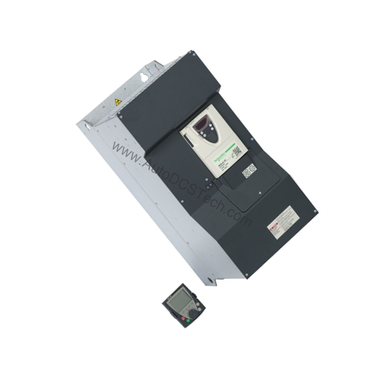 Figure 2: Technical layout and connection details for the Schneider ATV61HC11N4 industrial automation component.