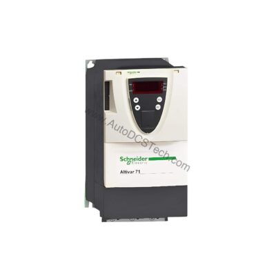 Figure 1: Front view of the Schneider ATV71HD37N4 industrial automation component showing its physical design and enclosure.