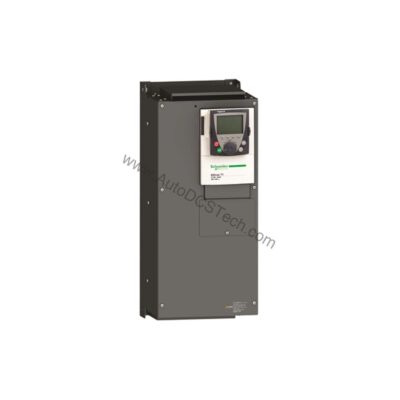 Figure 1: Front view of the Schneider ATV71HD45N4 industrial automation component showing its physical design and enclosure.