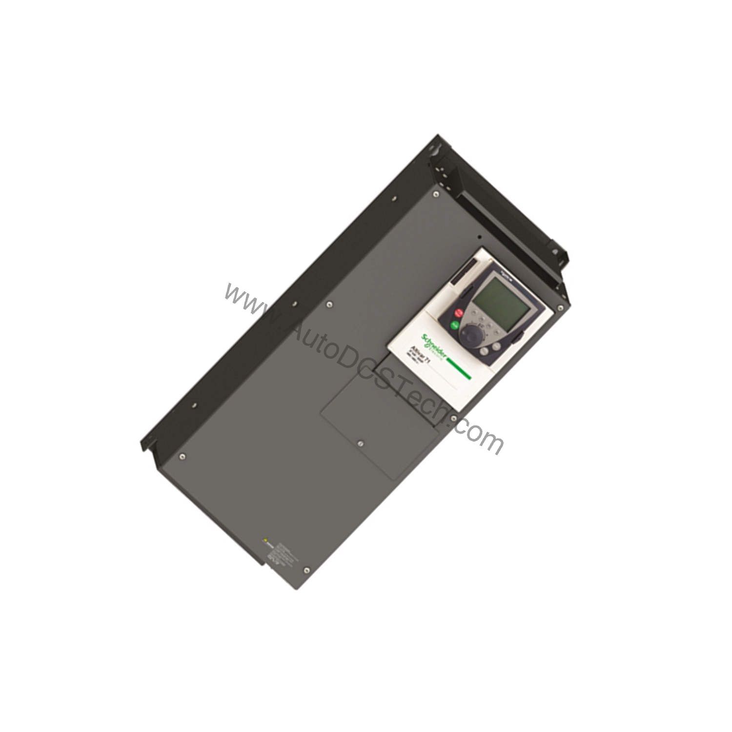Figure 2: Technical layout and connection details for the Schneider ATV71HD45N4 industrial automation component.