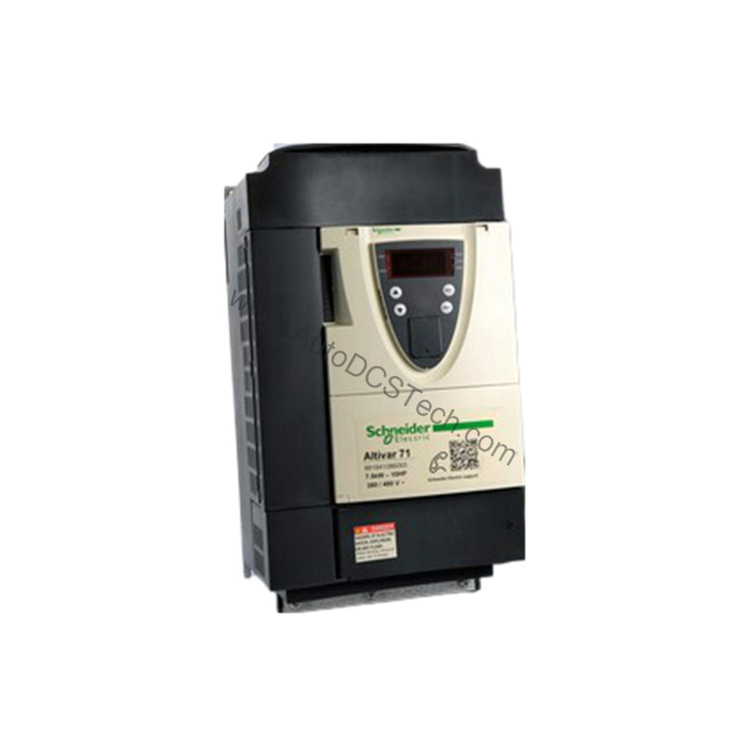Figure 1: Front view of the Schneider ATV71HD75N4 industrial automation component showing its physical design and enclosure.