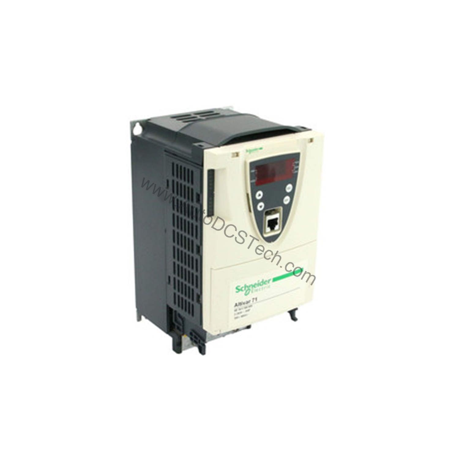 Figure 1: Front view of the Schneider ATV71HU22N4 industrial automation component showing its physical design and enclosure.