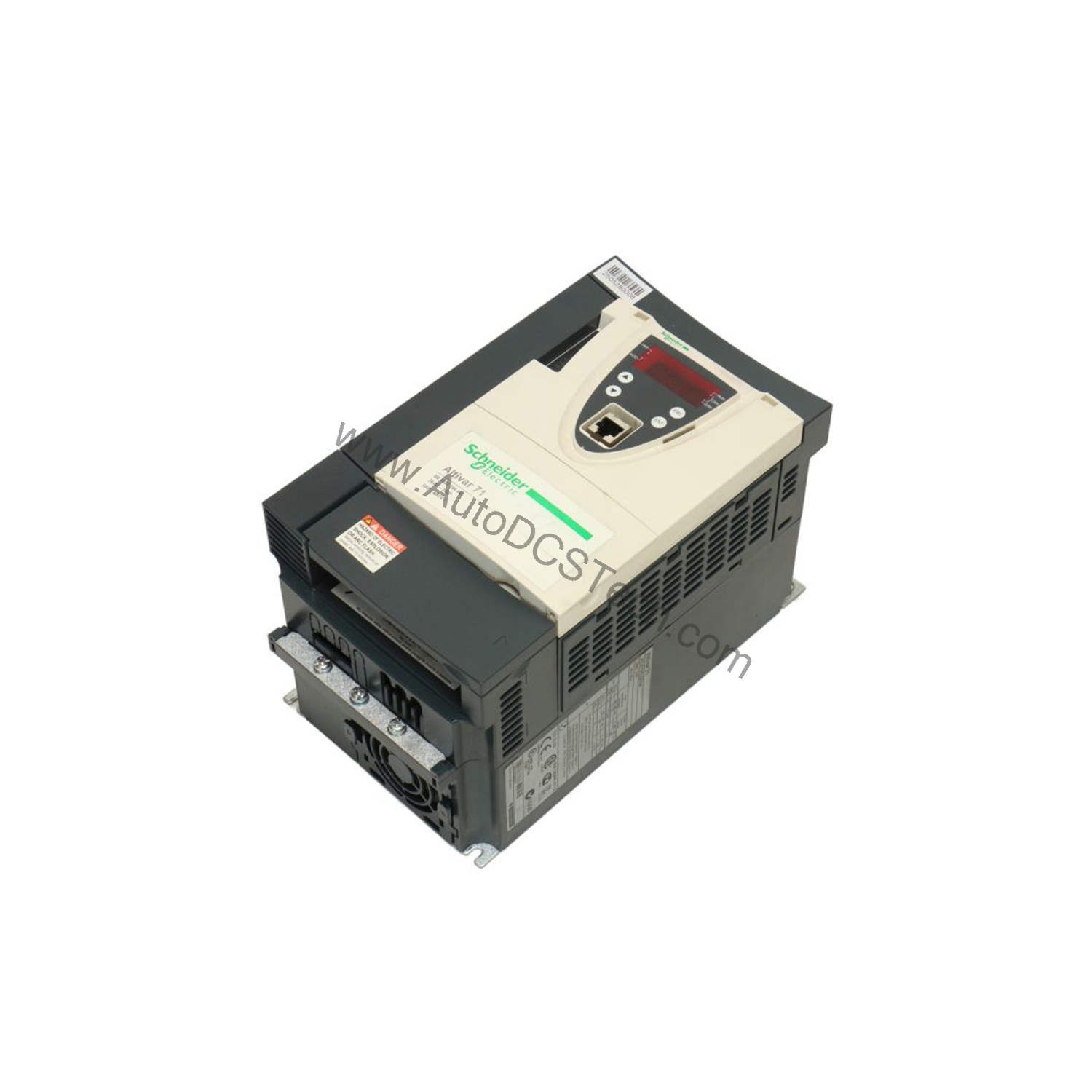Figure 1: Front view of the Schneider ATV71HU30N4 industrial automation component showing its physical design and enclosure.