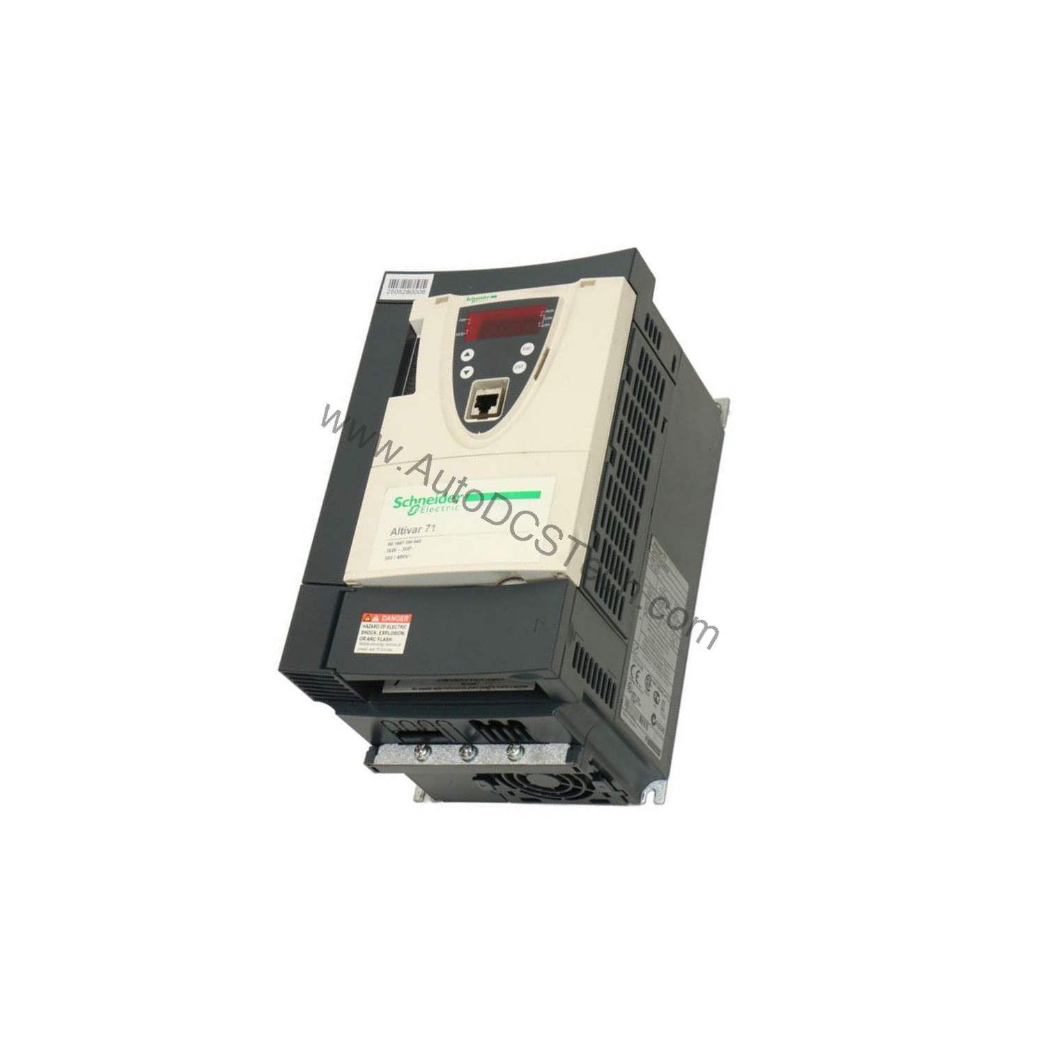 Figure 2: Technical layout and connection details for the Schneider ATV71HU30N4 industrial automation component.