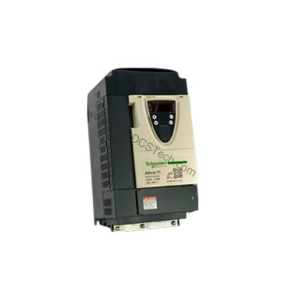 Figure 1: Front view of the Schneider ATV71HU55N4 industrial automation component showing its physical design and enclosure.