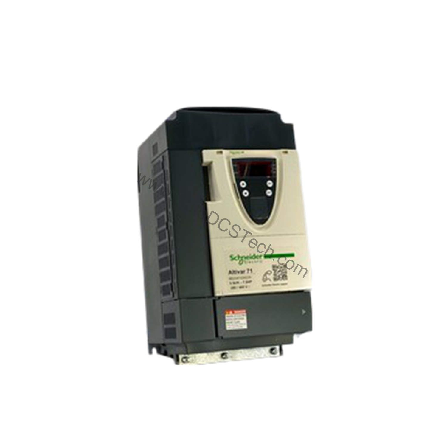 Figure 1: Front view of the Schneider ATV71HU55N4 industrial automation component showing its physical design and enclosure.