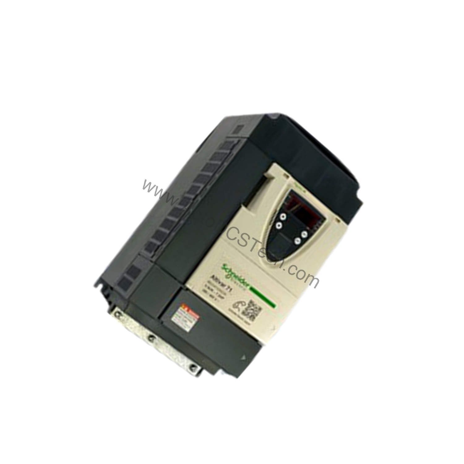 Figure 2: Technical layout and connection details for the Schneider ATV71HU55N4 industrial automation component.