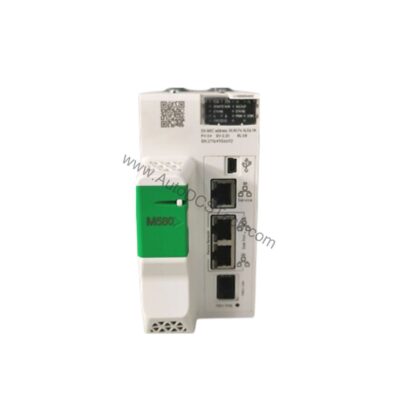 Figure 2: Technical layout and connection details for the Schneider BMEH584040C industrial automation component.