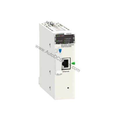 Figure 2: Technical layout and connection details for the Schneider BMXNGD0100 industrial automation component.