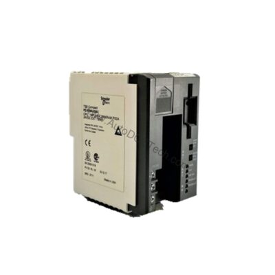 Figure 1: Front view of the Schneider PC-E984-285C industrial automation component showing its physical design and enclosure.