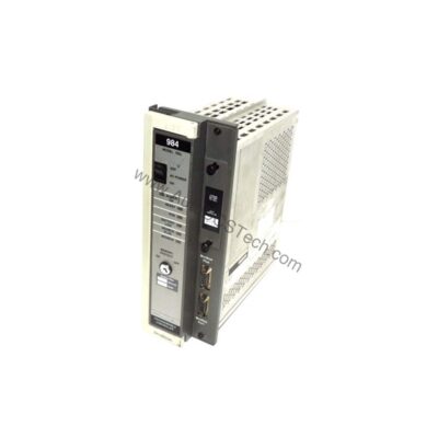 Figure 1: Front view of the Schneider PC-L984-785 industrial automation component showing its physical design and enclosure.