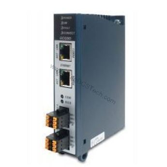 Figure 1: Front view of the GE IC695EIS001 industrial automation component showing its physical design and enclosure.