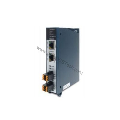 Figure 1: Front view of the GE IC695GCG001 industrial automation component showing its physical design and enclosure.
