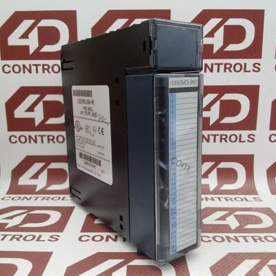 Figure 1: Front view of the GE IC693MDL660 industrial automation component showing its physical design and enclosure.