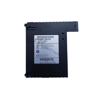 Figure 1: Front view of the GE IC693MDL754 industrial automation component showing its physical design and enclosure.