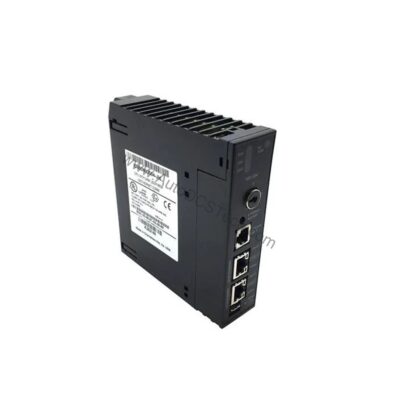 Figure 1: Front view of the GE IC693NIU004 industrial automation component showing its physical design and enclosure.