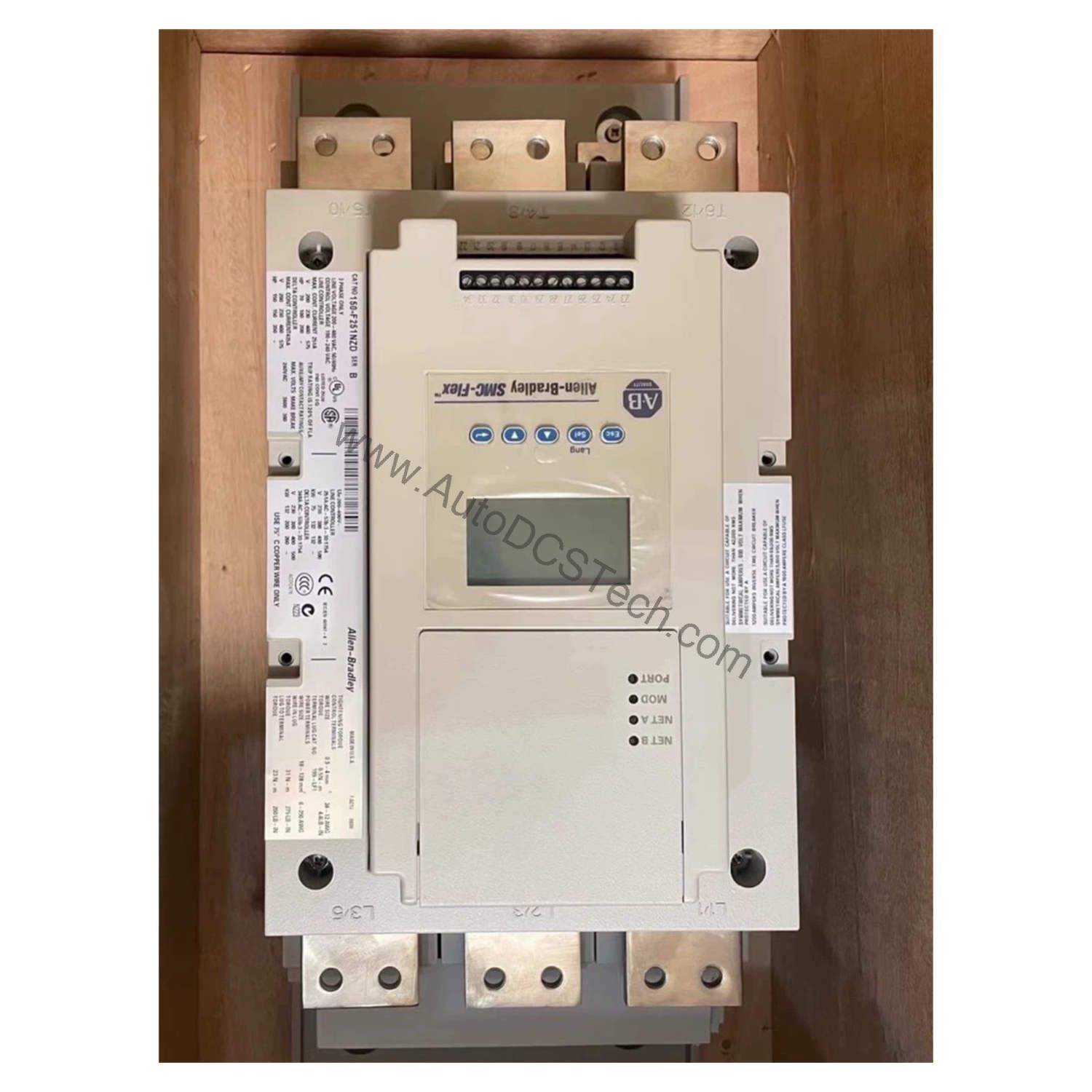 Figure 1: Front view of the Allen-Bradley 150-F25NBR industrial automation component showing its physical design and enclosure.