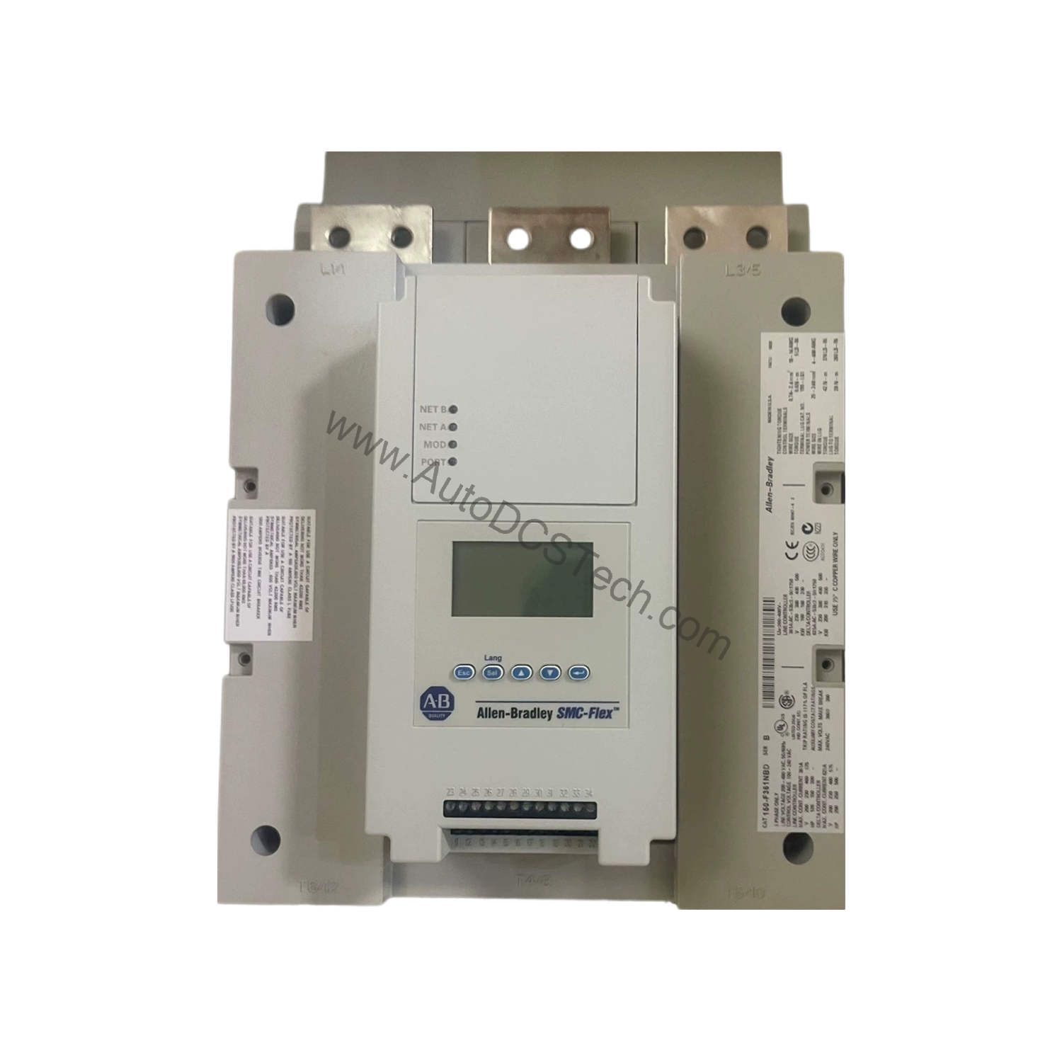 Figure 1: Front view of the Allen-Bradley 150-F43NBR industrial automation component showing its physical design and enclosure.