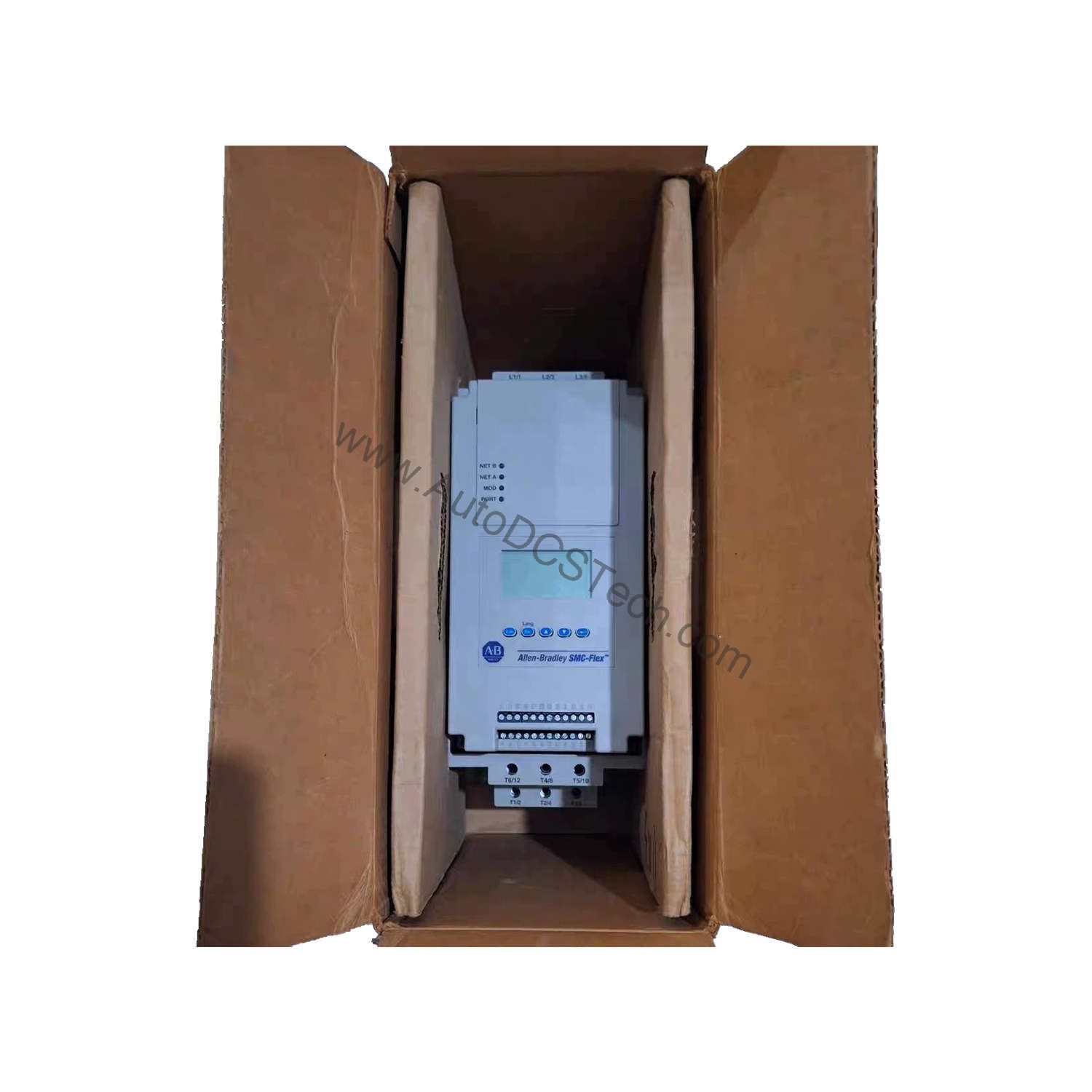 Figure 1: Front view of the Allen-Bradley 150-F43NBRD industrial automation component showing its physical design and enclosure.