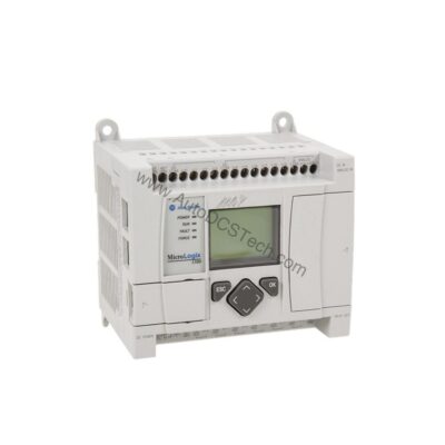 Figure 1: Front view of the Allen-Bradley 1763-L16DWD industrial automation component showing its physical design and enclosure.