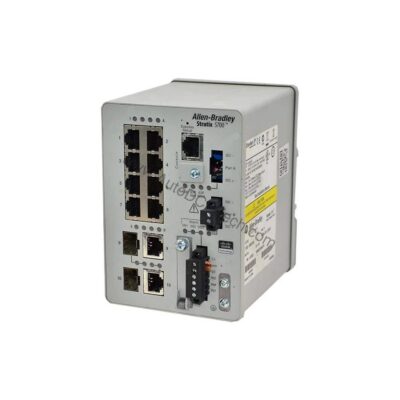 Figure 1: Front view of the Allen-Bradley 1783-BMS20CGN industrial automation component showing its physical design and enclosure.