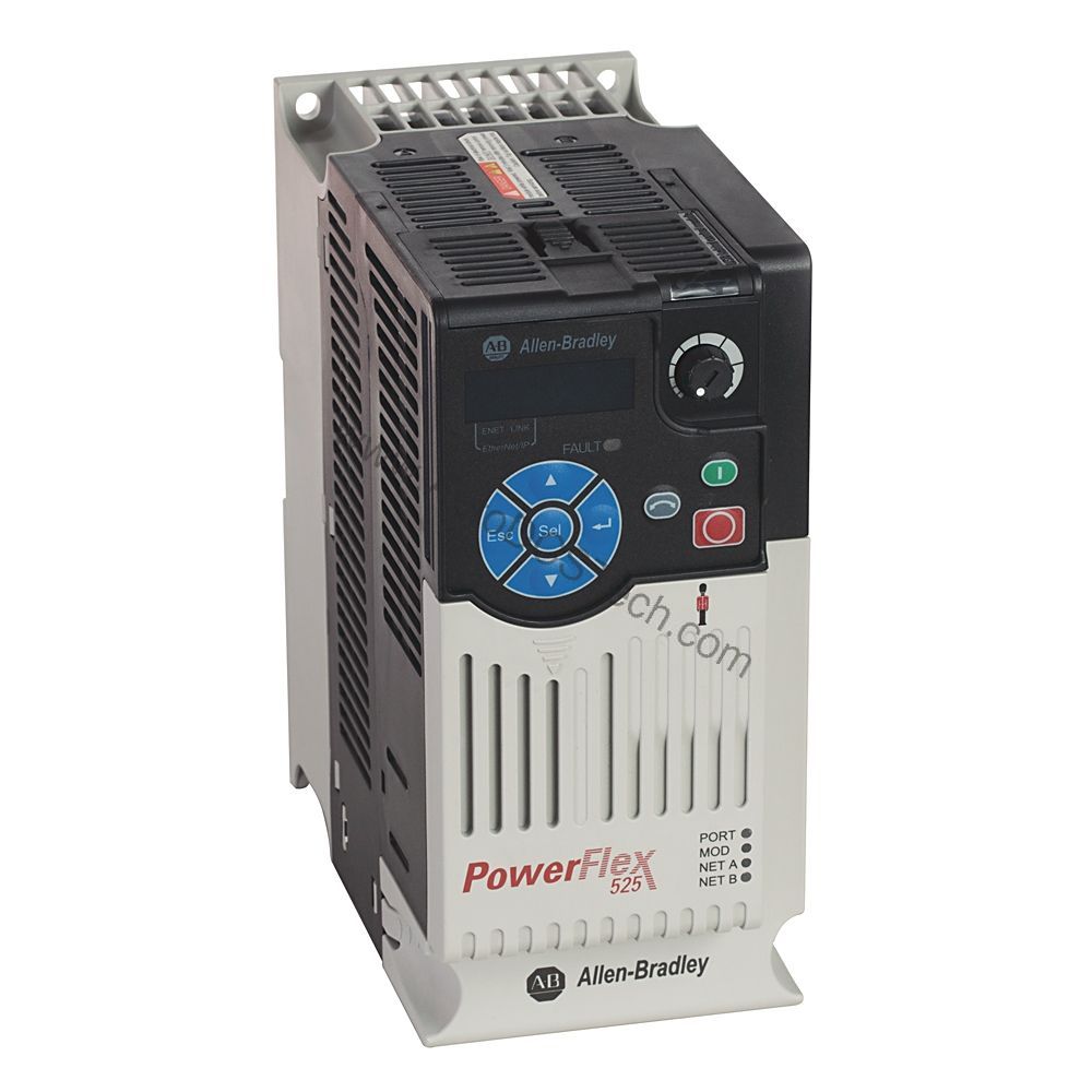 Figure 1: Front view of the Allen-Bradley 25B-B017N104 industrial automation component showing its physical design and enclosure.