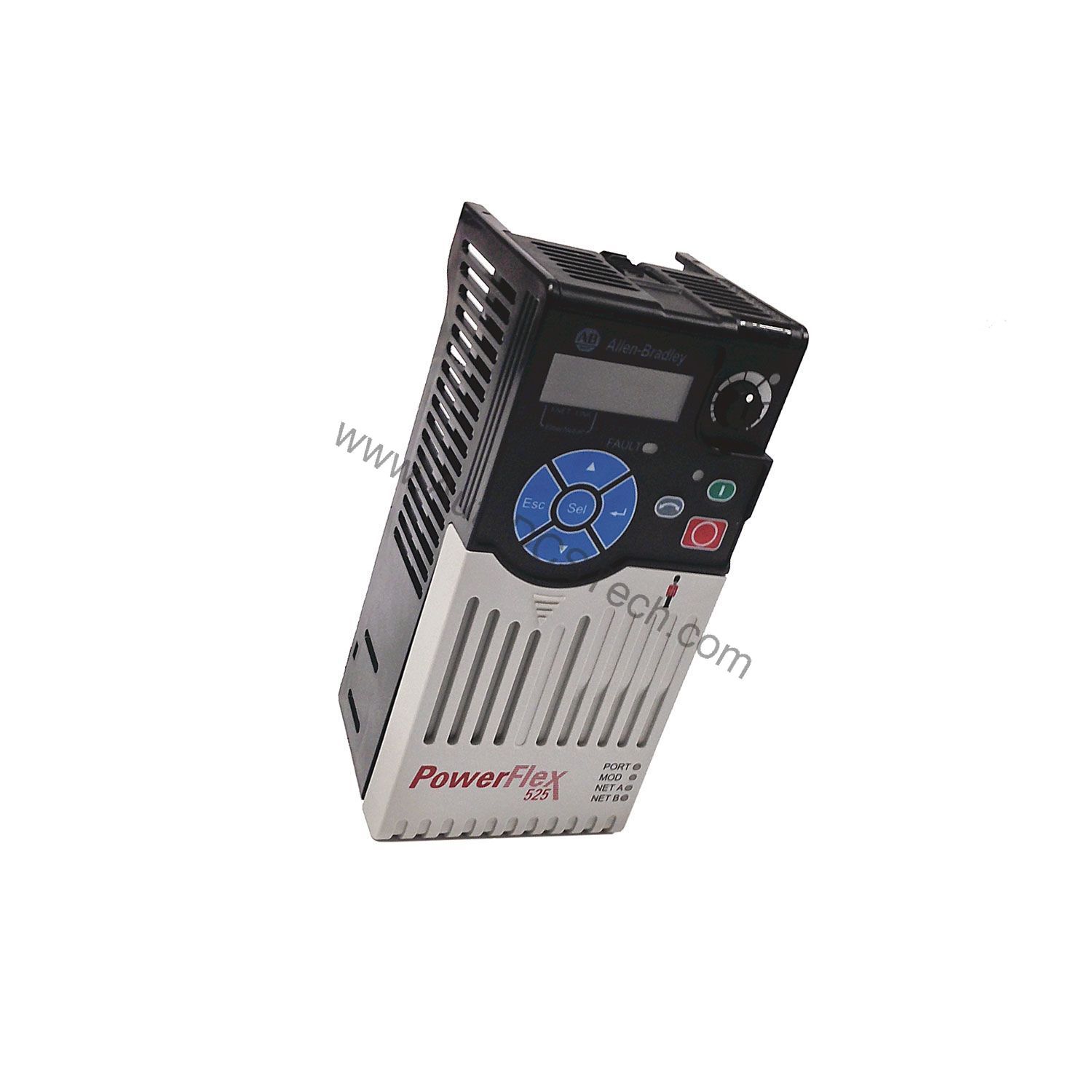Figure 1: Front view of the Allen-Bradley 25B-CTMFC1 industrial automation component showing its physical design and enclosure.