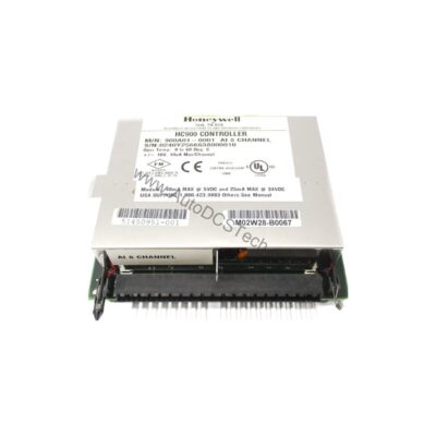 Figure 1: Front view of the Honeywell 900A01-0202 industrial automation component showing its physical design and enclosure.