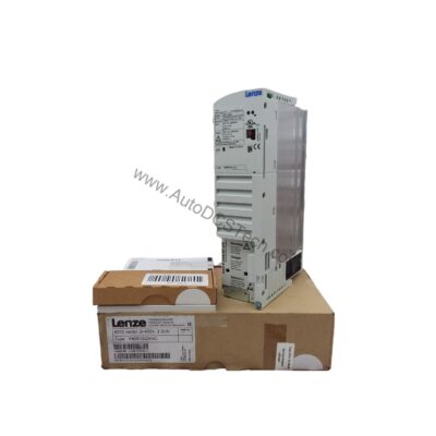 Figure 1: Front view of the Lenze E82EV222K4C industrial automation component showing its physical design and enclosure.