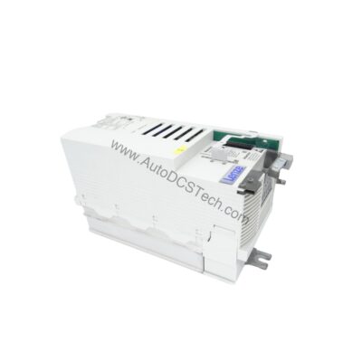 Figure 1: Front view of the Lenze E82EV302K4C industrial automation component showing its physical design and enclosure.