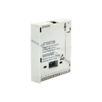 Figure 1: Front view of the Lenze E82ZAFCC201 industrial automation component showing its physical design and enclosure.