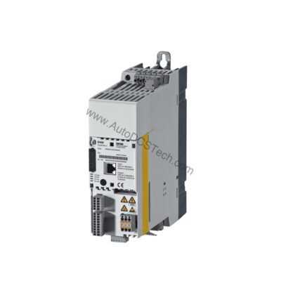 Figure 2: Technical layout and connection details for the Lenze E84AVHCE5512SX0 industrial automation component.