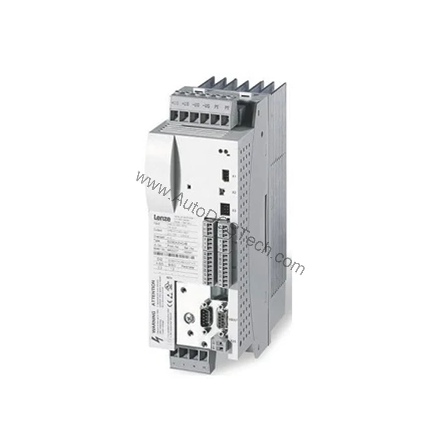 Figure 1: Front view of the Lenze ECSEE020C4B industrial automation component showing its physical design and enclosure.