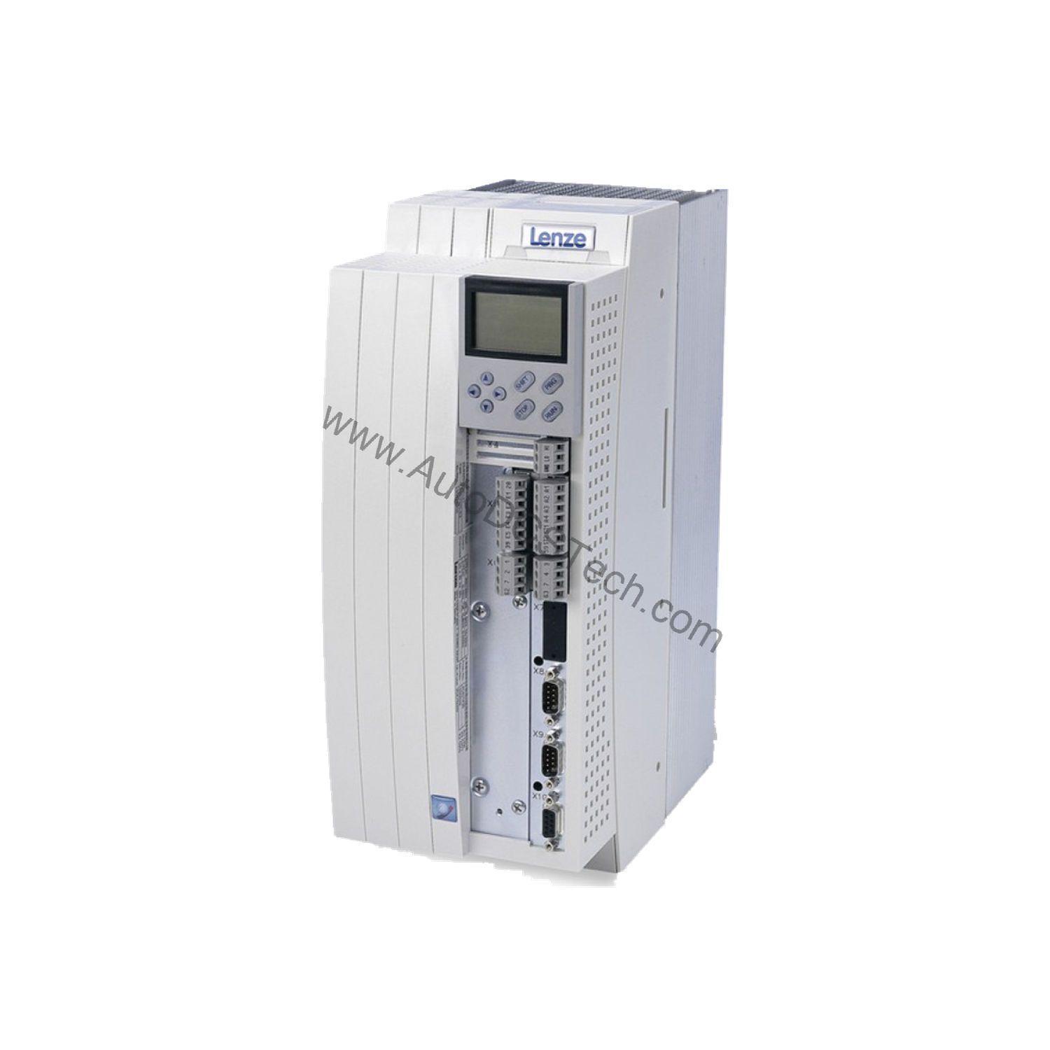 Figure 1: Front view of the Lenze EVF9321-EV industrial automation component showing its physical design and enclosure.